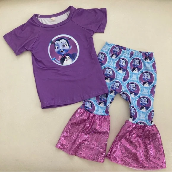 Vampirina Sequin Sparkly Purple pants outfit